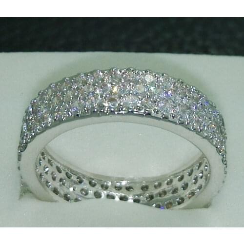 Size 6/7/8/9/10 Fashion jewelry Full AAA Cubic Zirconia Pave 10kt white gold Filled GF Women Wedding Ring For christmas gift