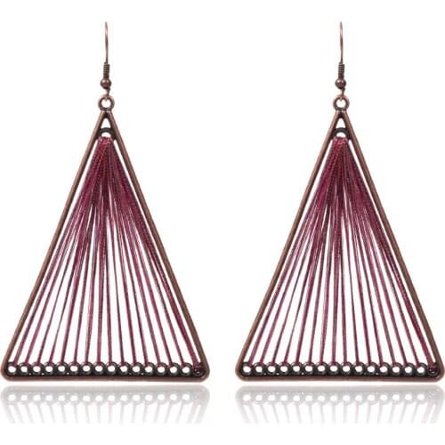 HC Trendy Triangle Drop Statement Earrings Women Simple Style Geometric Earrings Long Dangle Jewelry Fashion Boho pendientes F
