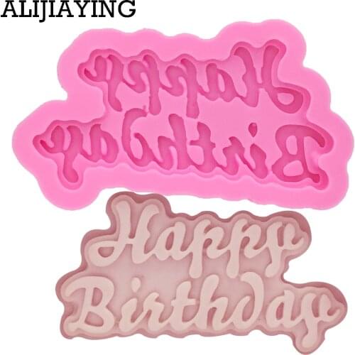 M1174 Silicone 3D Happy Birthday Letters Numers Mold For Ice Jelly Chocolate Mold Birthday Cake Decorating Tool Mould
