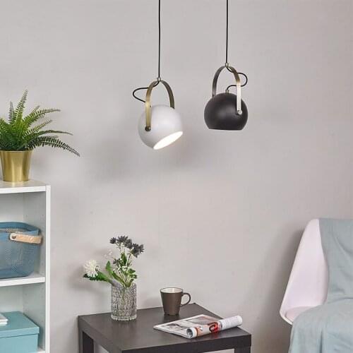 Modern Nordic Style White/Black/Bronze Color LED Wrought Iron Pendant Light for Living Room Cafe Bar