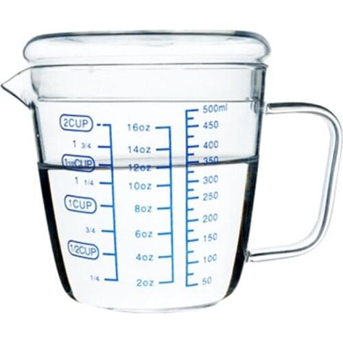 Glass Measuring Cup Milk Jug Heat Resistant Glass Cup Measure Jug Creamer Scale Cup Tea Coffee Pitcher Microwave Safe