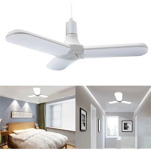 LED Light Bulbs Industrial Lighting E27 Led Garage Light 3 Adjustable Fan Blades Deformable Workshop Warehouse Ceiling Lighting