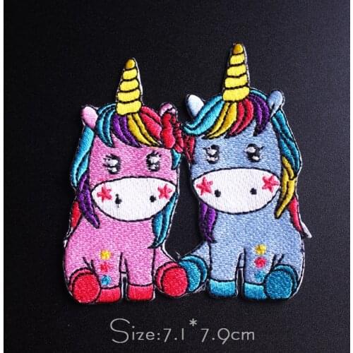 Iron On Cute Animals Unicorn Patches For Clothing Cartoon Mushroom Embroidered Patches For Clothes Appliques For T-shirt Badges