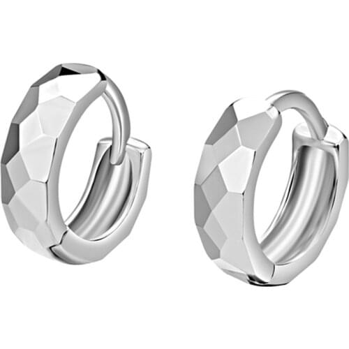 Pure 925 Sterling Silver Earring For Women Jewelry Classic Geometric Pattern Hoop Earrings Girl Accessories Princess Festival