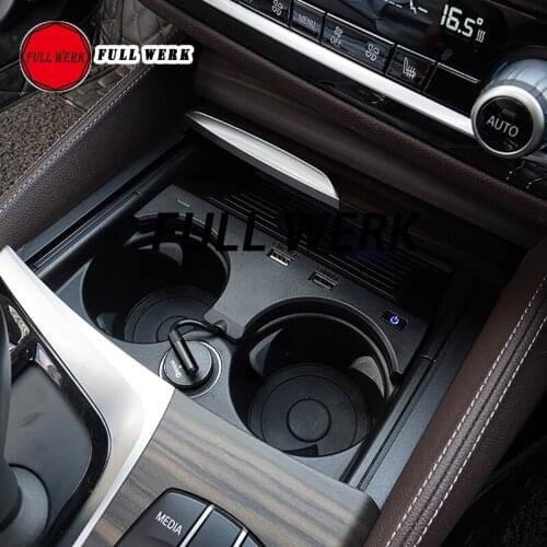 1pc 10W Car Wireless Charger Phone Fast Charging Holder Support Bracket for 2017-2021 5 Series 530i 535i Interior Accessories