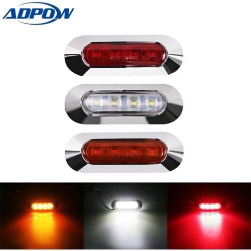 1pcs Waterproof 24v 12v Amber LED Side Marker Lights for Trucks Side Clearance Marker Light Clearance Lamp 12V White for Trailer