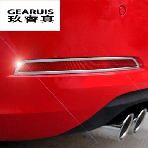 2Pcs Exterior molding Rear Fog lamp frame decorative cover trim Car styling Stainless Steel stickers for Audi A3 8V 2014-2017