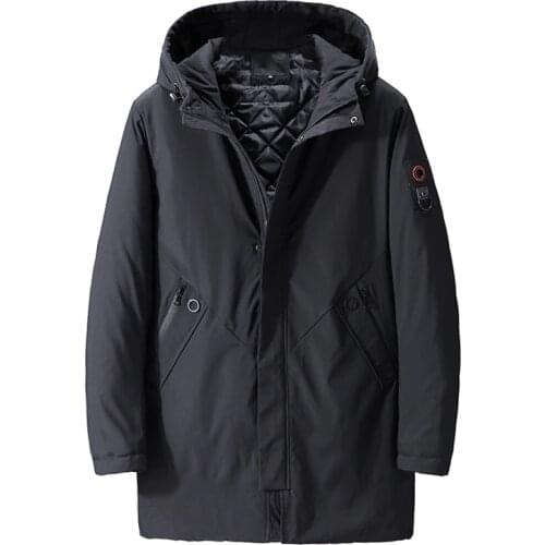 2020 Men Coat Spring Black Jacket Autumn Cotton Padded Coat Polyester Men Fashion Long Jackets Hooded Zipper Plus Size 4XL-10XL