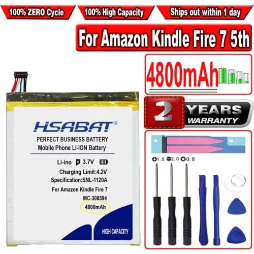 HSABAT 4700mAh MC-308594 Battery for Amazon Kindle Fire 7 5th Gen SV98LN B01GEW27DA Kindle Fire 7" 7th Generation 2017