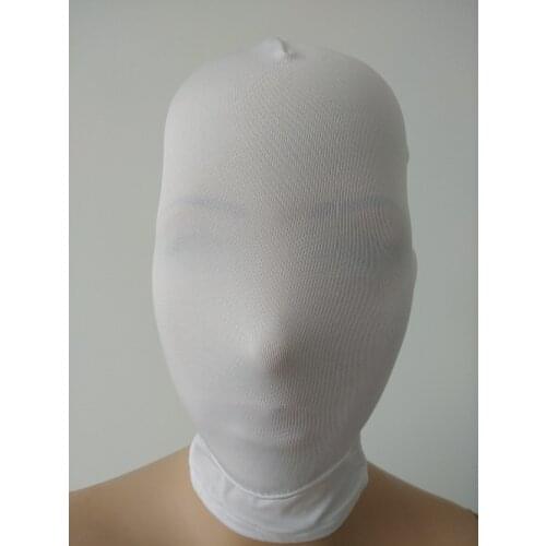 Brand Adult unisex Zentai Costumes Party Halloween Masks Cosplay Costumes Lycra Mask white color