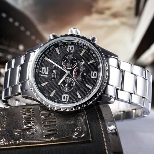 CURREN Luxury Mens Watches Men Fashion Male Clock Quartz Watch Mens Sport Full Steel Waterproof Wristwatches Relogio Masculino