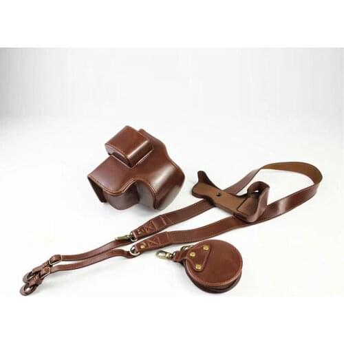 Luxury PU Leather Camera Case Bag Cover For Nikon Z50 Z6 Z7 J5 P1000 D7500 With Strap Open Battery Shoulder Strap