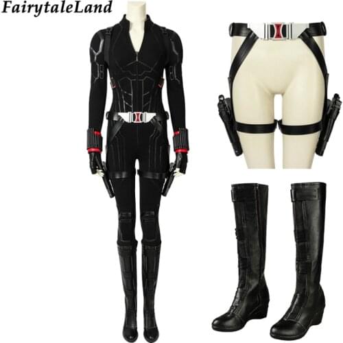 Halloween Natasha Black Jumpsuit Carnival Superheroine Widow Cosplay Costume Natalia Outfit Custom Made