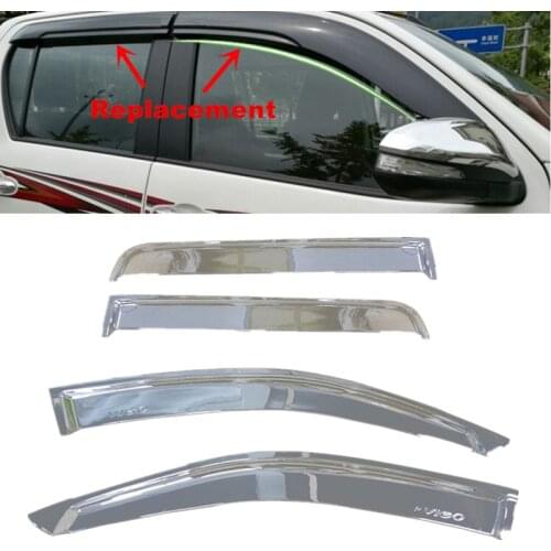 For Toyota Hilux Vigo 2005-2014 4pcs/lot ABS Chrome Plating Awnings & Shelters Side Window Deflectors Guards