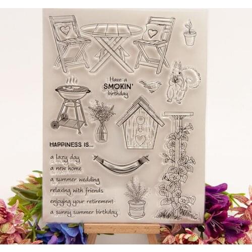 Leisure courtyard Transparent Clear Silicone Stamps for DIY Scrapbooking/Card Making/Kids Fun Decoration Supplies
