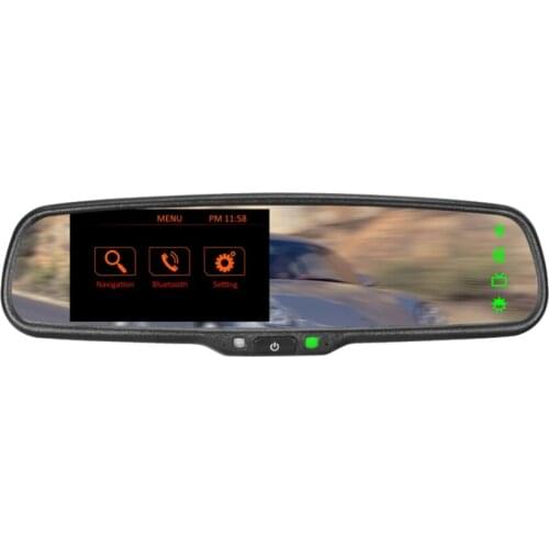 Germid oem gps tracker 4.3 inch Win Ce car mirror monitor camera with reverse camera display and hands free bluetooth