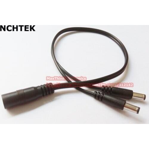 NCHTEK DC 5.5x2.1mm 1 Female to 2 Male Splitter 2 Way DC Power Cable/Free Shipping/40PCS