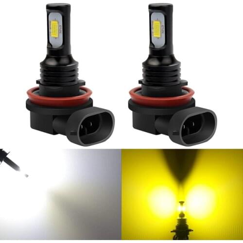 Katur 2pcs 1200Lm H11 H8 led Fog Light 9006 HB4 CSP 6000k White/3000k Golden Yellow 12V led Car Running Auto Lamps
