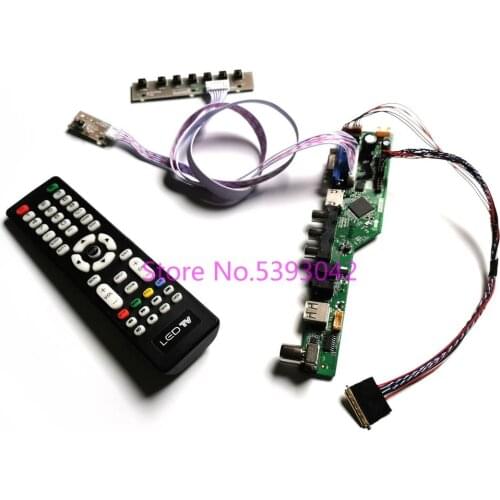 KIT fit LP173WD1 (TL)(H2)/(TL)(H4)/(TL)(H5)/(TL)(H6)/(TL)(H8) 1600*900 AV+USB LVDS LCD 40-Pin Keypad TV control drive board