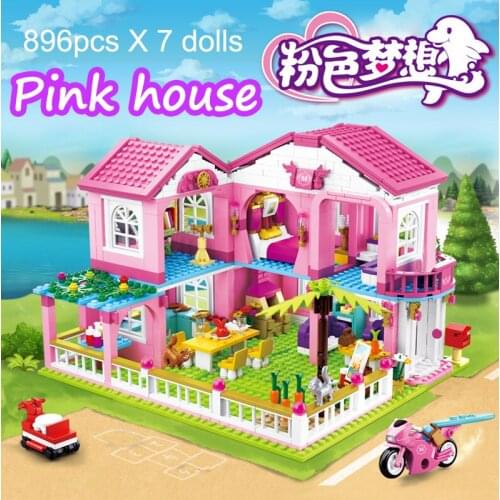 Big Garden Villa Castle Yacht Building Blocks Sets Friends Princess Figures City House Creators Bricks Educational Toys For Girl
