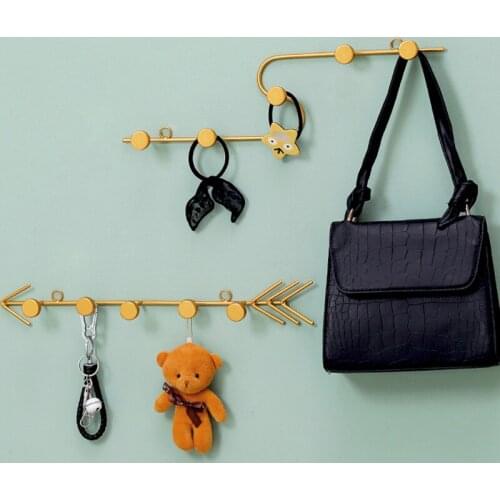 Coat Hook Wall Mounted Decorative Metal Hanger with Hanging Hooks Modern Home Decor Wall Hanging Clothes Hat Bag Towel Hooks