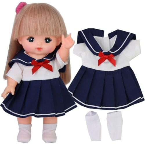 25cm MellChan Little Merlot Doll Suit Doll Clothes Skirt Set Sailor Suit Dress Uniform Skirt Doll Accessories Girl Toy Gift