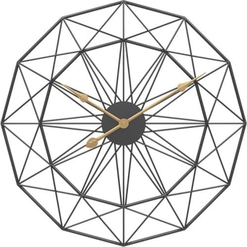 Nordic Metal Wall Clocks Retro Iron Round Large Living Room Clock Home Decoration Silent Quartz Wall Watch Modern Design