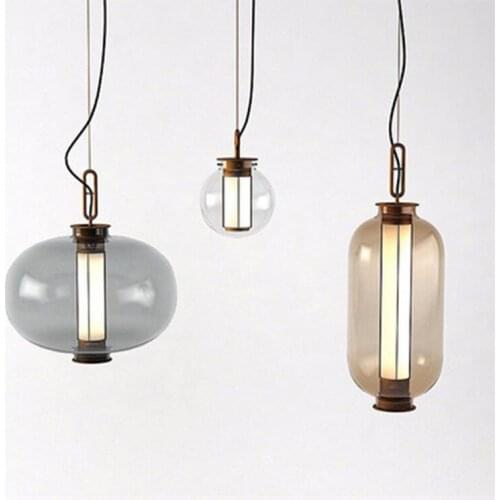 New Chinese simple Japanese and Korean glass ball chandelier decoration restaurant tea room bar lantern Chandelier