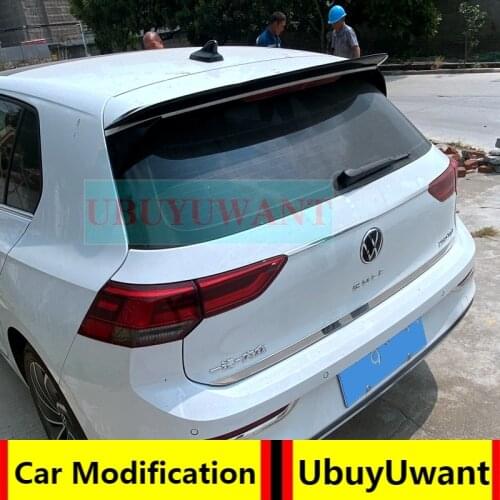 UBUYUWANT For VOLKSWAGEN New GOLF 8 MK8 Hatchback Spoiler ABS BLACK Car Tail Wing Decoration Rear Roof Lip Spoiler 2020-2021