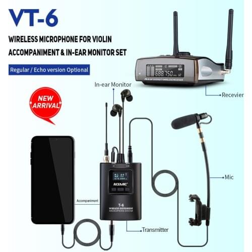 New Aeeival ACEMIC VT-6 Top Quality Outdoor Use Wireless Microphone System Special For Violin