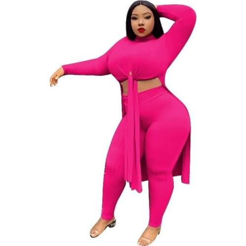 Pure color sexy bandage long streamer two-piece set cut out belly casual outfit autumn clothes women trendy 2021 female fashion