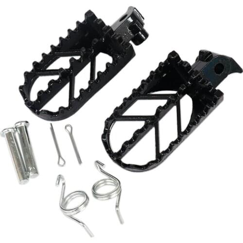 Black Stainless Steel Motorcycle Footpegs Foot Pegs Rest For Pit Dirt Bike Pitster Pro XR50 CRF50 CRF70 SSR Thumpstar Motocross