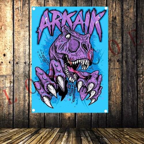 Heavy Metal Rock Band Posters Banners Music Studio Wall Decoration Hanging Painting Waterproof Cloth Polyester Fabric Flags
