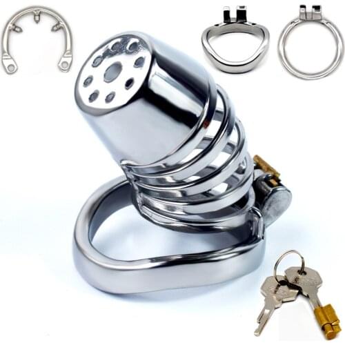 Sex Toys for Men Cock Cage Penis Ring Lock Metal Chastity Device Cage With Anti-dropping Ring Urinary Catheter Male Sex Products