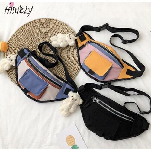 HISUELY trendy cool mens waist bag, chest bag, womens shoulder messenger bag, transparent multifunctional waist bag