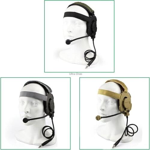 Military Tactical Headset Airsoft Rifle Hunting Paintball Headset with PTT Shooting Combat Cs Wargame Headphone