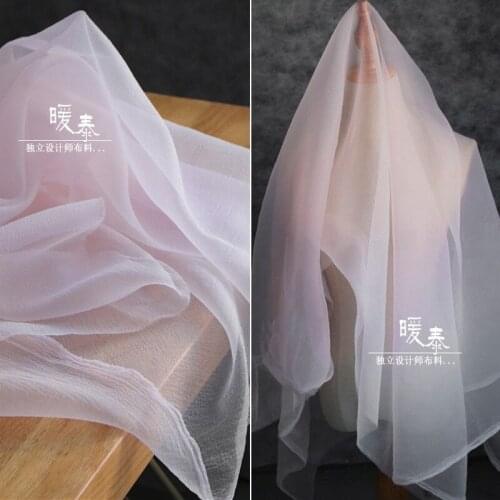 Crepe Tulle Fabric Light Pink Organza Scarf Veil DIY Patchwork Fluffy Skirt Background Decor Wedding Dress Designer Fabric