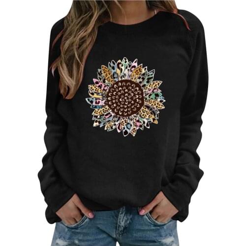 Harajuku Sunflower Print T-shirt Women Summer 2021 O-neck Pullover Korean Style Round Neck T Shirts High Street Tops Футболка