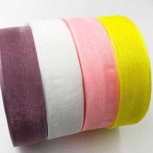 200Y 25mm Organza Ribbon Apparel Sewing Fabric DIY Gift Packaging Wedding Decoration Tapes Christmas Ribbon Party Supplies B