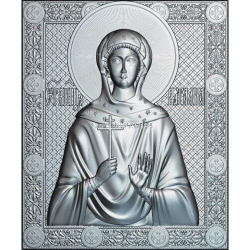 Icon of the Holy Martyr Natalia 3d model for cnc STL format Religion 3d Relief Model STL Router 3 axis Engraver ArtCam