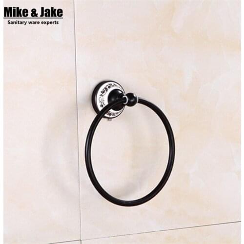 Bathroom accessories Black wall hand towel holder Black towel rack wall towel holder bathroom hardware accessories