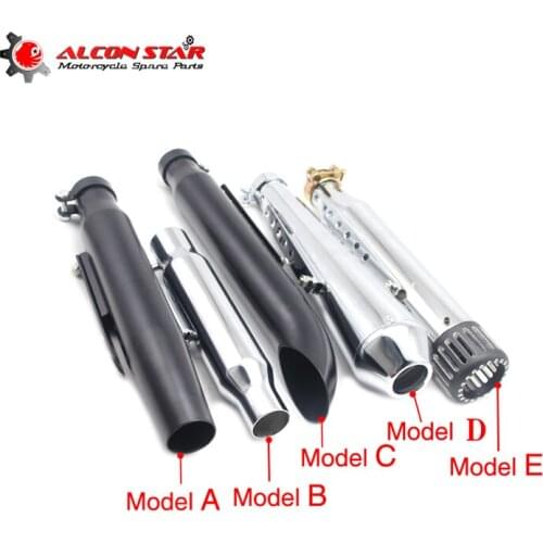 Alconstar Motorcycle Cafe Racer Exhaust Pipe Muffler Retro Vertical Back Tail Tube Silencer For Harley Bobbers Honda CRF230F CRF