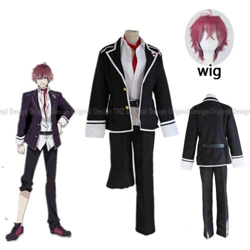 Anime Diabolik Lovers Sakamaki Ayato Cosplay School Uniform Party Clothes for Halloween Carnival Costume Blazer Pants Tie Belt