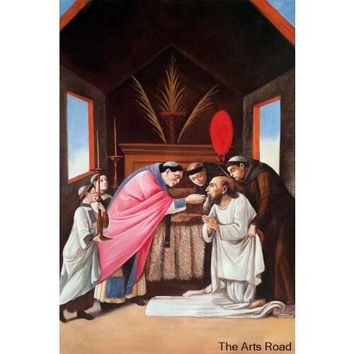 Frameless Portrait Wall Decoration Last Communion of St Jerome by Sandro Botticelli Oil Painting for Living Room Handpainted