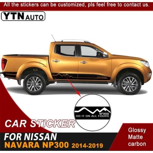 For Nissan Navara NP300 2014-2018 2019 Car Decal Side Body Do It On All Fours Stripe Graphic Vinyl Cool Car Sticker Accessories