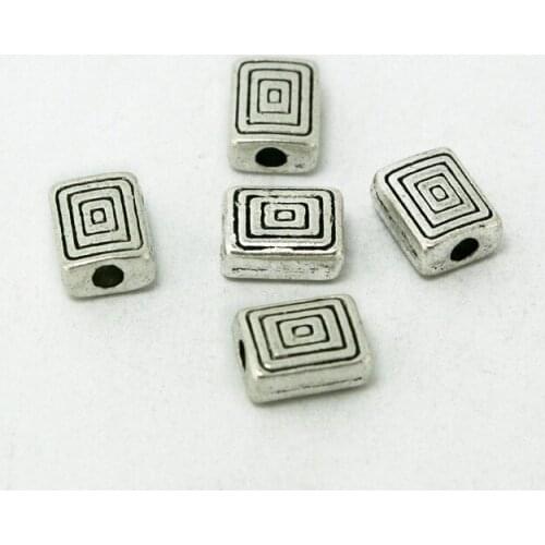 20pcs/lot 5*7mm Rectangle Ancient silver Pendant necklace suitable Jewelry Accessories Wholesale