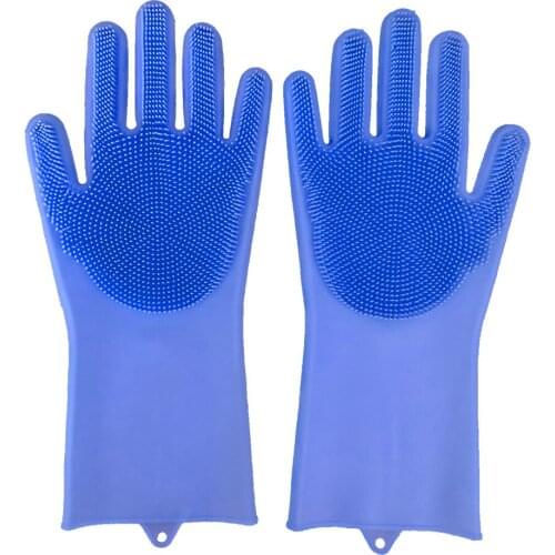1pair Silicone Cleaning Gloves Multifunction Magic Silicone Dish Washing Gloves For Kitchen Household Silicone Washing