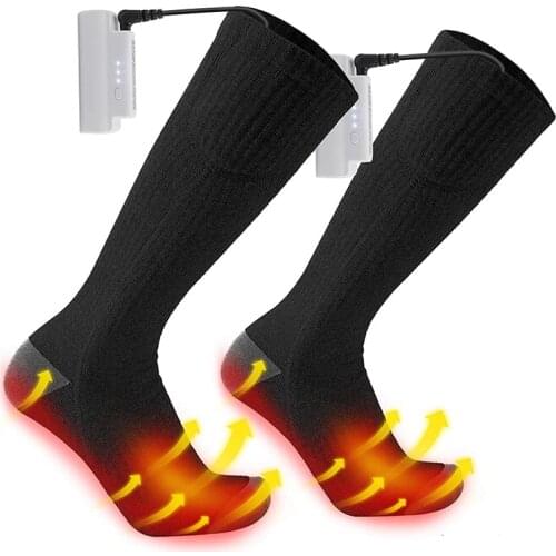 Rechargeable Electric Socks with Large Capacity Battery with 3 Heat Setting for Hiking Fishing Camping Skiing