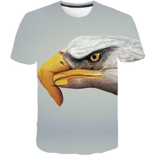 Popular Breathable T-Shirt Oversize T-Shirt Summer 2021 New! Popular 3D Short Sleeve Cute Eagle Print Men T-Shirt Hip-Hopfashion