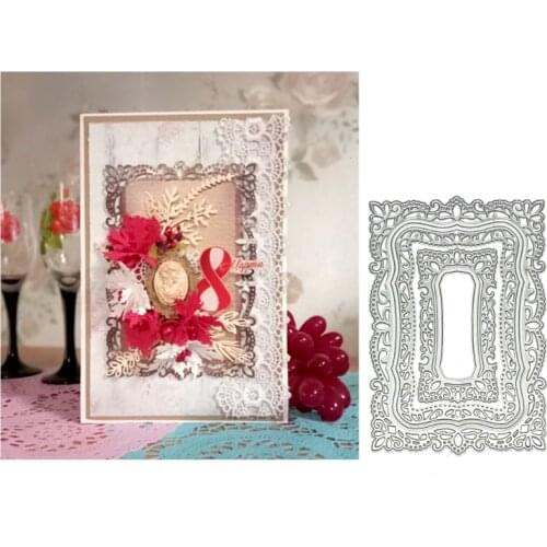 Rectangle Mirror Metal Cutting Dies Stencil DIY Scrapbooking Album Paper Card Template Mold Embossing Decoration